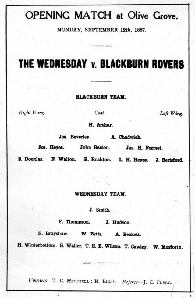 blackburn rovers match 1887